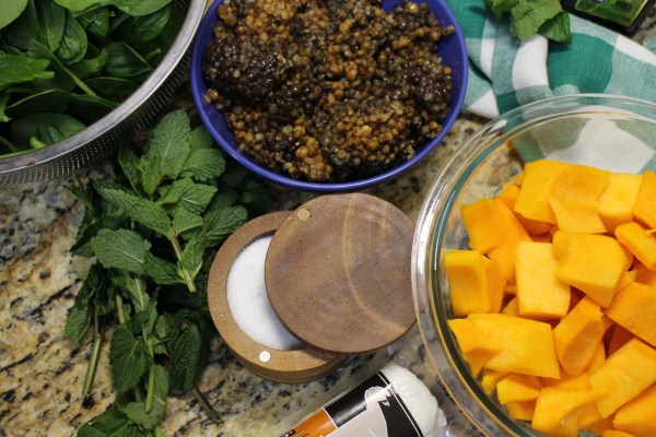 Spicy Butternut Squash Salad Prep