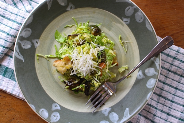 Brussels Sprouts Salad with Creamy Caesar Dressing