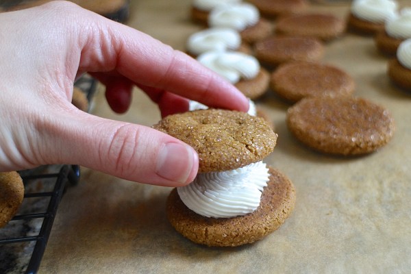 Bourbon Molasses Cookies with Bourbon Italian Meringue Buttercream