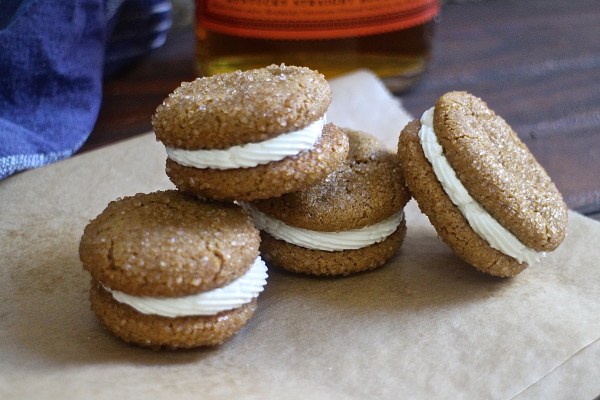 Bourbon Molasses Cookies with Bourbon Italian Meringue Buttercream