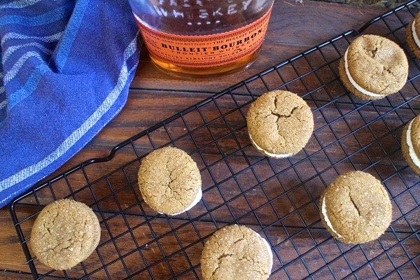 Bourbon Molasses Cookies with Bourbon Italian Meringue Buttercream